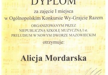 I miejsce w Ogólnopolskim Konkursie Wy-Grajcie Razem.