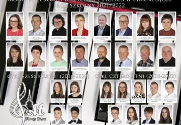 Tegoroczni Absolwenci Szkoły Muzycznej I stopnia w Starym Sączu w roku szkolnym 2021/2022.
